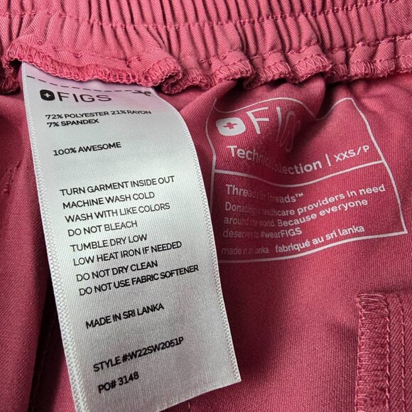 Figs Women's Quartz Scrubs Bottoms XXS/P Petite Breast Cancer Awareness Pink - Picture 3 of 5